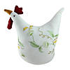 12" White  Soft Green  and Yellow Floral Rooster Chicken Spring Decoration Image 1
