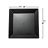 12" x 12" Black Square with Groove Rim Plastic Serving Trays (15 Trays) Image 2