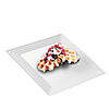 12" x 12" White Square with Groove Rim Plastic Serving Trays (15 Trays) Image 1
