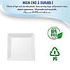 12" x 12" White Square with Groove Rim Plastic Serving Trays (15 Trays) Image 3