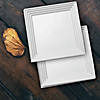 12" x 12" White Square with Groove Rim Plastic Serving Trays (15 Trays) Image 4