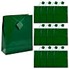 12" x 14 1/2" Extra Large Green Paper Gift Bags with Tags - 12 Pc. Image 1