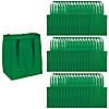 12" x 14" Bulk 48 Pc. Large Nonwoven Green Shopper Tote Bags Image 1