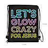 12" x 15" Medium Glow-in-the-Dark Crazy for Jesus Drawstring Bags - 12 Pc. Image 1