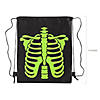 12" x 15" Medium Glow-in-the-Dark Skeleton Nonwoven Drawstring Bags &#8211; 12 Pc. Image 1