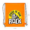 12" x 15" Rocky Beach VBS Jesus Is Our Rock Drawstring Bags - 12 Pc. Image 1