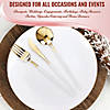120 Pc. Gold with White Handle Moderno Disposable Plastic Cutlery Set - Spoons, Forks and Knives (40 Guests) Image 3