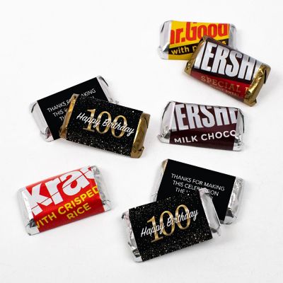 123 Pcs 100th Birthday Candy Party Favors Hershey's Miniatures Chocolate - No Assembly Required Image 1