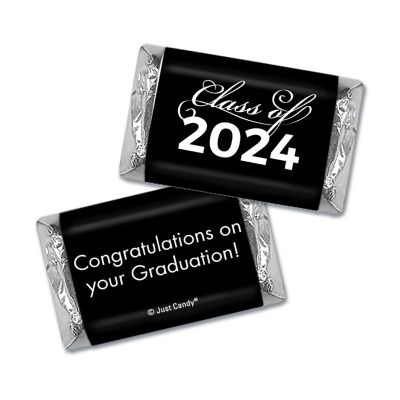 123 Pcs Black Graduation Candy Party Favors Class of 2024 Hershey's Miniatures Chocolate (Approx. 123 Pcs) Image 1