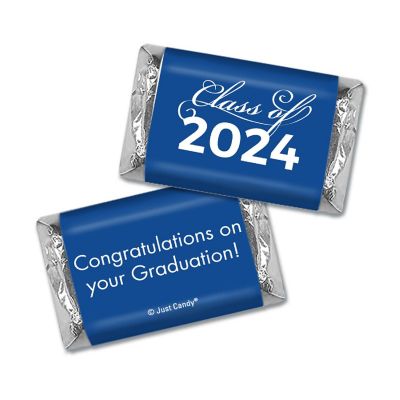 123 Pcs Blue Graduation Candy Party Favors Class of 2024 Hershey's Miniatures Chocolate (Approx. 123 Pcs) Image 1