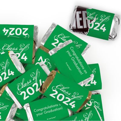 123 Pcs Green Graduation Candy Party Favors Class of 2024 Hershey's Miniatures Chocolate (Approx. 123 Pcs) Image 1