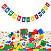 124 Pc. Color Brick Party Deluxe Disposable Tableware Kit for 8 Guests Image 1