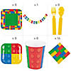124 Pc. Color Brick Party Deluxe Disposable Tableware Kit for 8 Guests Image 1
