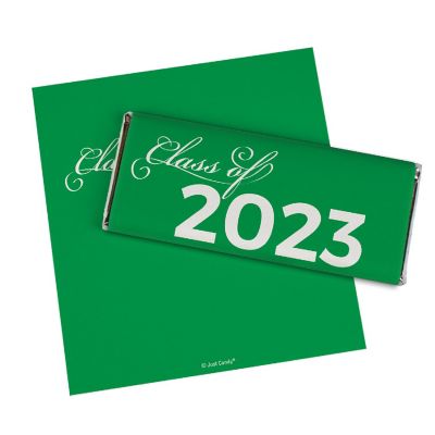 12ct Green Graduation Candy Party Favors Class of 2024 Hershey's Chocolate Bars by Just Candy Image 1