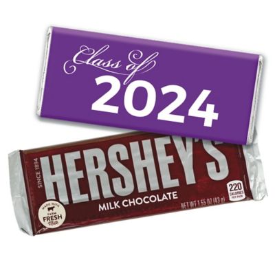 12ct Purple Graduation Candy Party Favors Class of 2024 Hershey's Chocolate Bars by Just Candy Image 1