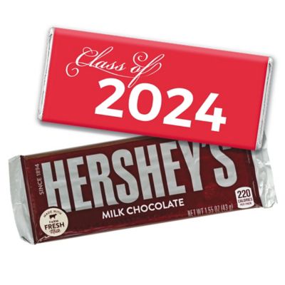 12ct Red Graduation Candy Party Favors Class of 2024 Hershey's Chocolate Bars by Just Candy Image 1