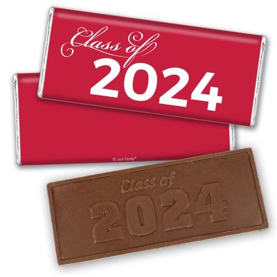 12ct Red Graduation Candy Party Favors Class of 2024 Wrapped Chocolate Bars by Just Candy Image 1