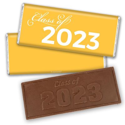 12ct Yellow Graduation Candy Party Favors Class of 2023 Wrapped Chocolate Bars by Just Candy Image 1