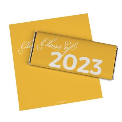 12ct Yellow Graduation Candy Party Favors Class of 2023 Wrapped Chocolate Bars by Just Candy Image 1