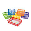 13" x 9 3/4" Classroom Storage Solid Color Plastic Baskets with Handles - 6 Pc. Image 1