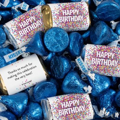 131 Pcs Birthday Candy Party Favors Miniatures & Dark Blue Kisses (1.65 lbs, Approx. 131 Pcs) Image 1