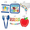 132 Pc. Elementary Graduation Disposable Tableware Kit for 24 Guests Image 1