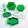 136 Pc. Green Metallic Disposable Tableware Kit for 24 Guests Image 1