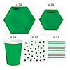 136 Pc. Green Metallic Disposable Tableware Kit for 24 Guests Image 1