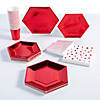 136 Pc. Red Metallic Disposable Tableware Kit for 24 Guests Image 1