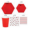 136 Pc. Red Metallic Disposable Tableware Kit for 24 Guests Image 1
