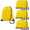 14 1/2" x 18" Large Yellow Drawstring Bags Image 1