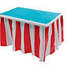 14 Ft. x 29" Red & White Striped Plastic Table Skirt Image 1