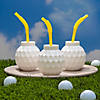 14 oz. Golf Ball Molded Reusable BPA-Free Plastic Cups with Lids & Straws - 12 Ct. Image 1