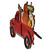 14" Red Truck with Pumpkins Fall Harvest Sign Decoration Image 4