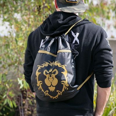 14" x 19" World of Warcraft Alliance Loot Bag Drawstring Cinch Backpack Image 2