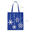 15 1/4" x 16 1/2" Large Nonwoven Blue Snowflake Tote Bags - 12 Pc. Image 1