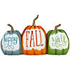 15.5" Pumpkin Trio 'Happy Fall Y'all' Autumn Harvest Sign Image 1