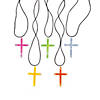 15" Bulk 50 Pc. Necklaces with 2" Cross Glow Stick Charm Image 1