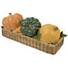 15" Faux Rattan Basket with Pumpkins Thanksgiving Table Top Decoration Image 3