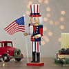 15" Patriotic Red and Blue Wooden Uncle Sam Christmas Nutcracker Tabletop D&#233;cor Image 1