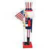 15" Patriotic Red and Blue Wooden Uncle Sam Christmas Nutcracker Tabletop D&#233;cor Image 2
