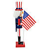 15" Patriotic Red and Blue Wooden Uncle Sam Christmas Nutcracker Tabletop D&#233;cor Image 3