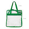 15" x 16" Large Green & Clear Team Spirit Stadium Plastic Tote Bag Image 1