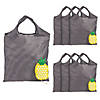 15" x 22" Large Pineapple Foldable Nylon Tote Bags - 6 Pc. Image 1