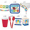 156 Pc. Elementary Graduation Deluxe Disposable Tableware Kit for 24 Guests Image 1