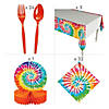 157 Pc. Tie-Dye Swirl Deluxe Disposable Tableware Kit for 24 Guests Image 2