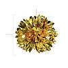 16" Metallic Gold Hanging Fluff Balls - 3 Pc. Image 1