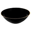 16 oz. Black with Gold Rim Organic Round Disposable Plastic Soup Bowls (60 Bowls) Image 1