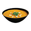 16 oz. Black with Gold Rim Organic Round Disposable Plastic Soup Bowls (60 Bowls) Image 1