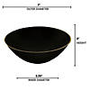 16 oz. Black with Gold Rim Organic Round Disposable Plastic Soup Bowls (60 Bowls) Image 2